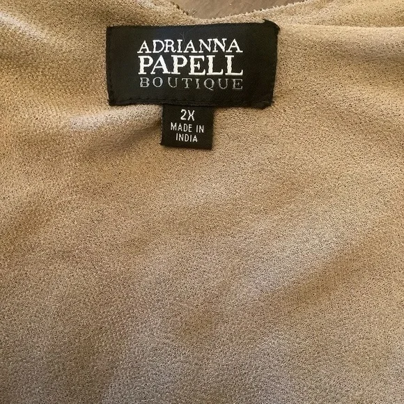 Adrianna Papell Boutique Copper Sequin Silk Top Women’s 2X Plus Size - Picture 10 of 11